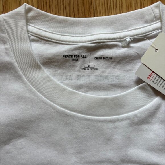 NWT Uniqlo PEACE FOR ALL Graphic T-Shirt (Ichiro Suzuki) White Unisex Size XL - Picture 6 of 7